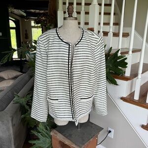 TAHARI black/white stripe blazer